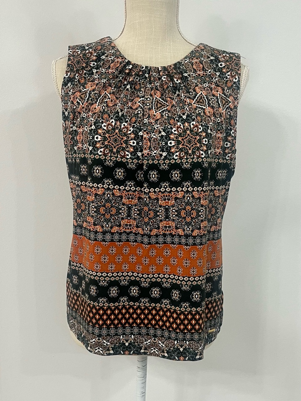 Calvin Klein Womens Blouse Sleeveless Crew Neck - Size L - EUC